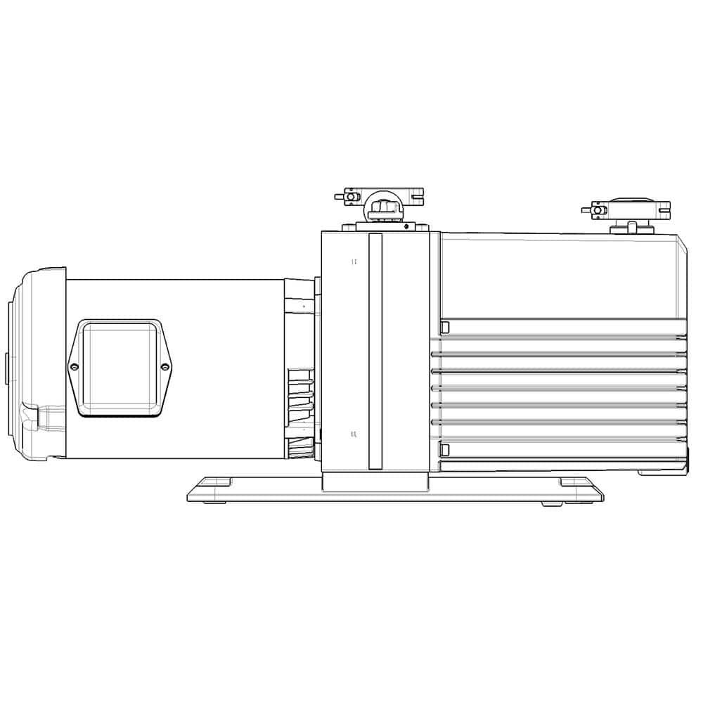 Welch - Rotary Vane-Type Vacuum Pumps; Horsepower: 1.1 ; Voltage: 208/230/460 ; Cubic Feet per Minute: 12.80 ; Length (Decimal Inch): 24.3000 ; Width (Decimal Inch): 8.1000 ; Height (Inch): 11.40 - Exact Tool & Supply