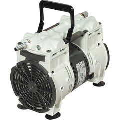 Welch - Piston-Type Vacuum Pumps; Horsepower: 0.33 ; Cubic Feet per Minute: 2.30 ; Vacuum Pressure (In/Hg): 9.00 ; Voltage: 230V ; Height (Inch): 9.5 ; Length (Inch): 11.7 - Exact Tool & Supply