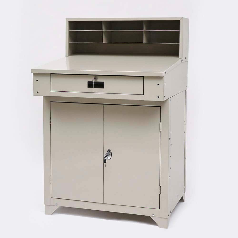 Value Collection - Stationary Shop Desks Type: Shop Desk - Closed Width (Inch): 34-1/2 - Exact Tool & Supply