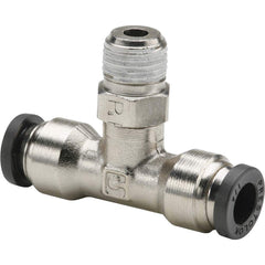 Parker - Metal Push-To-Connect Tube Fittings Type: Male Swivel Branch Tee Tube Outside Diameter (Inch): 1/2 - Exact Tool & Supply