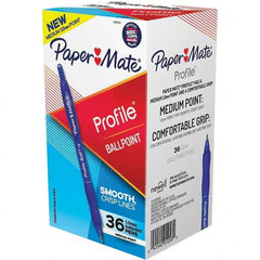 Paper Mate - Pens & Pencils Type: Retractable Ball Point Pen Color: Blue - Exact Tool & Supply