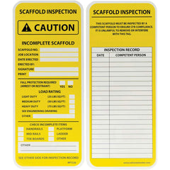 NMC - Safety & Facility Tags Message Type: Accident Prevention Tag Header: SCAFFOLD INSPECTION - Exact Tool & Supply