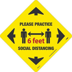 NMC - "Please Practice Social Distancing" Adhesive-Backed Floor Sign - Exact Tool & Supply