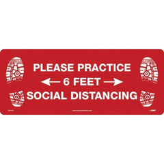 NMC - "Please Practice Social Distancing" Adhesive-Backed Floor Sign - Exact Tool & Supply