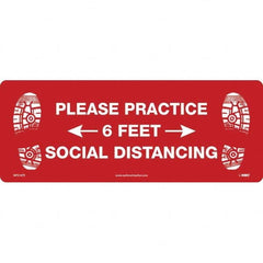 NMC - "Please Practice Social Distancing" Adhesive-Backed Floor Sign - Exact Tool & Supply