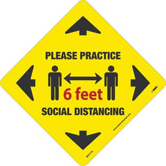 NMC - "Please Practice Social Distancing" Adhesive-Backed Floor Sign - Exact Tool & Supply