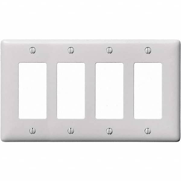 Hubbell Wiring Device-Kellems - Wall Plates Wall Plate Type: Outlet Wall Plates Color: White - Exact Tool & Supply