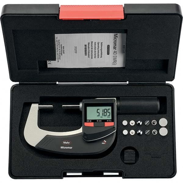 Mahr - Electronic Outside Micrometers Type: Standard Minimum Measurement (Decimal Inch): 0.0000 - Exact Tool & Supply