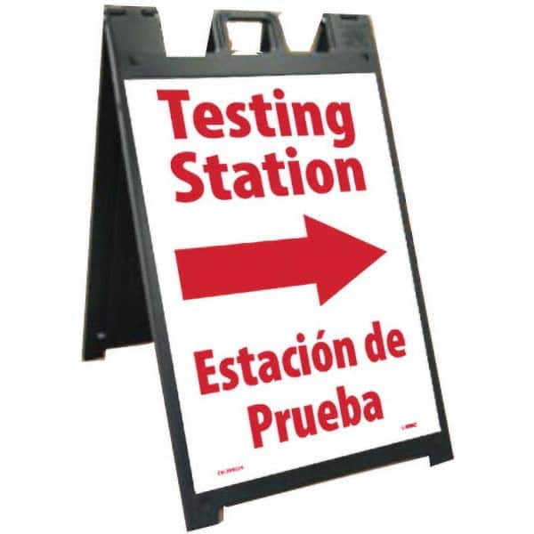 NMC - "Testing Station", 25" Wide x 45" High, Plastic Safety Sign - Exact Tool & Supply