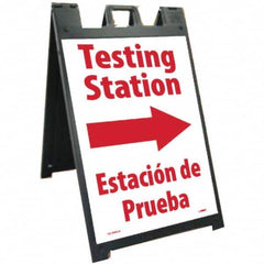 NMC - "Testing Station", 25" Wide x 45" High, Plastic Safety Sign - Exact Tool & Supply