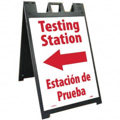 NMC - "Testing Station", 25" Wide x 45" High, Plastic Safety Sign - Exact Tool & Supply