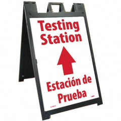 NMC - "Testing Station", 25" Wide x 45" High, Plastic Safety Sign - Exact Tool & Supply