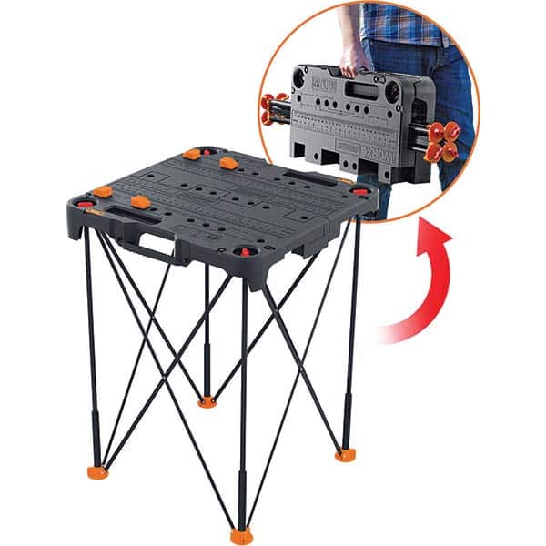 Worx - Stationary Work Benches, Tables Type: Foldup Sawhorse Top Material: Plastic - Exact Tool & Supply