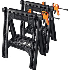 Worx - Stationary Work Benches, Tables Type: Foldup Sawhorse Top Material: Plastic - Exact Tool & Supply