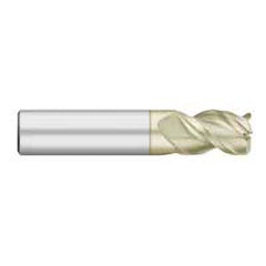 Corner Radius End Mill: 1/4″ Dia, 1/2″ LOC, 0.02″ Radius, 3 Flutes, Solid Carbide 2″ OAL, 1/4″ Shank Dia, 45 ° Helix, ZrN Coated, Corner Radius End, Centercutting