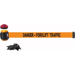 Banner Stakes - Barrier Parts & Accessories; Type: Magnetic Wall Mount Barrier ; Color: Black; Orange ; Length (Inch): 180 ; Length (Feet): 15.000 ; Width (Inch): 2 1/2 ; Finish/Coating: Polyester Finish - Exact Tool & Supply