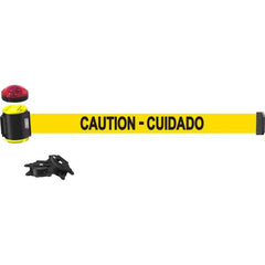 Banner Stakes - Barrier Parts & Accessories; Type: Magnetic Wall Mount Barrier ; Color: Black; Yellow ; Length (Inch): 180 ; Length (Feet): 15.000 ; Width (Inch): 2 1/2 ; Finish/Coating: Polyester Finish - Exact Tool & Supply
