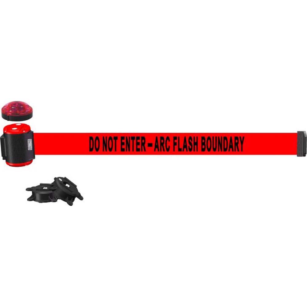 Banner Stakes - Barrier Parts & Accessories; Type: Magnetic Wall Mount Barrier ; Color: Black; Red ; Length (Inch): 180 ; Length (Feet): 15.000 ; Width (Inch): 2 1/2 ; Finish/Coating: Polyester Finish - Exact Tool & Supply