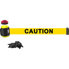 Banner Stakes - Barrier Parts & Accessories; Type: Magnetic Wall Mount Barrier ; Color: Black; Yellow ; Length (Inch): 180 ; Length (Feet): 15.000 ; Width (Inch): 2 1/2 ; Finish/Coating: Polyester Finish - Exact Tool & Supply