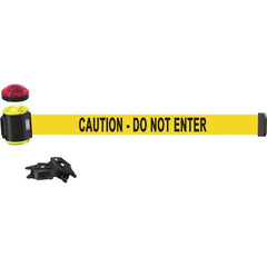 Banner Stakes - Barrier Parts & Accessories; Type: Magnetic Wall Mount Barrier ; Color: Black; Yellow ; Length (Inch): 180 ; Length (Feet): 15.000 ; Width (Inch): 2 1/2 ; Finish/Coating: Polyester Finish - Exact Tool & Supply