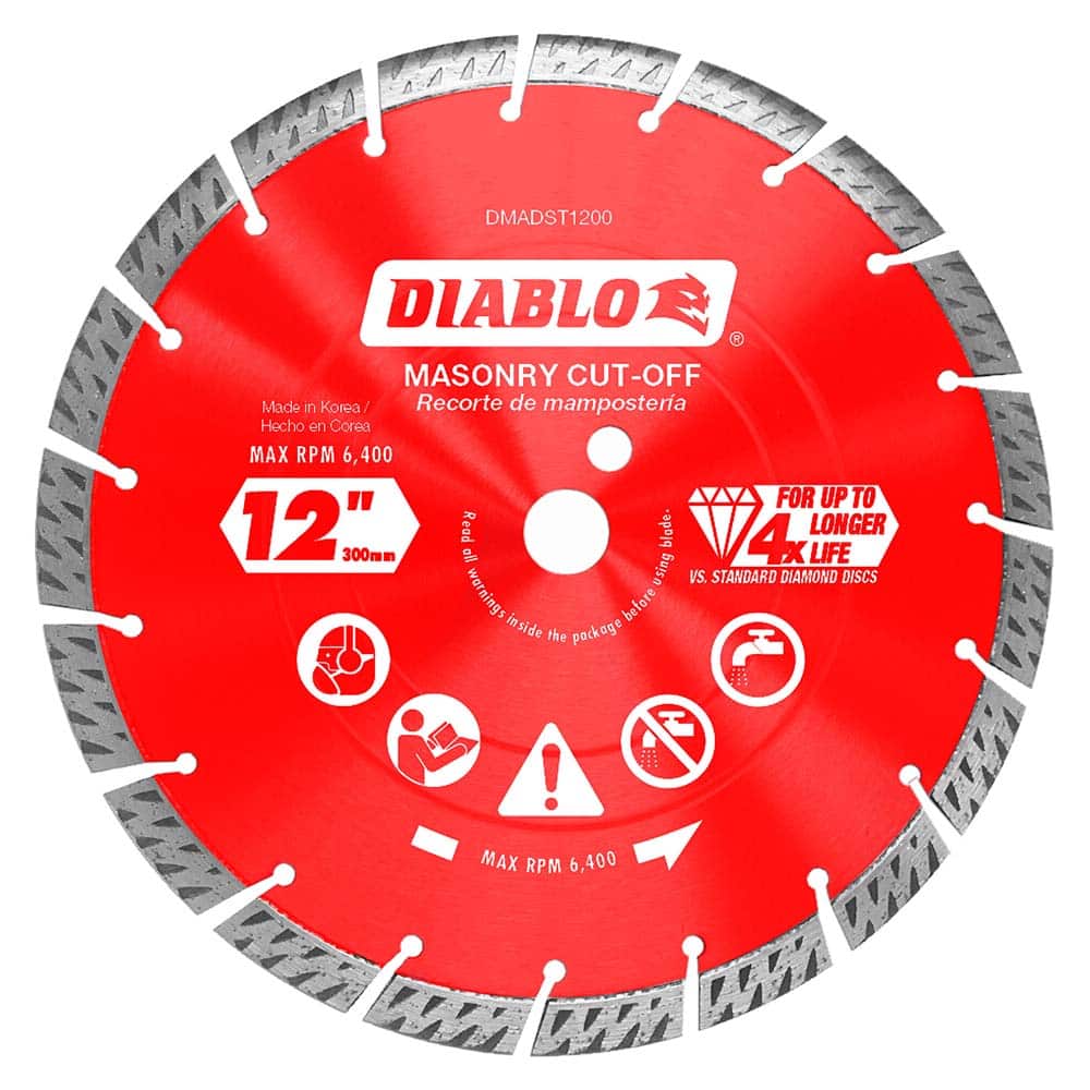 Freud - Wet & Dry-Cut Saw Blades; Blade Diameter (Inch): 12 ; Blade Material: Diamond-Tipped ; Arbor Style: Standard Round ; Arbor Hole Diameter (Inch): 1; 0.7874 ; Arbor Hole Diameter (Decimal Inch): 1; 0.7874 ; Application: Cutting Masonry - Exact Tool & Supply