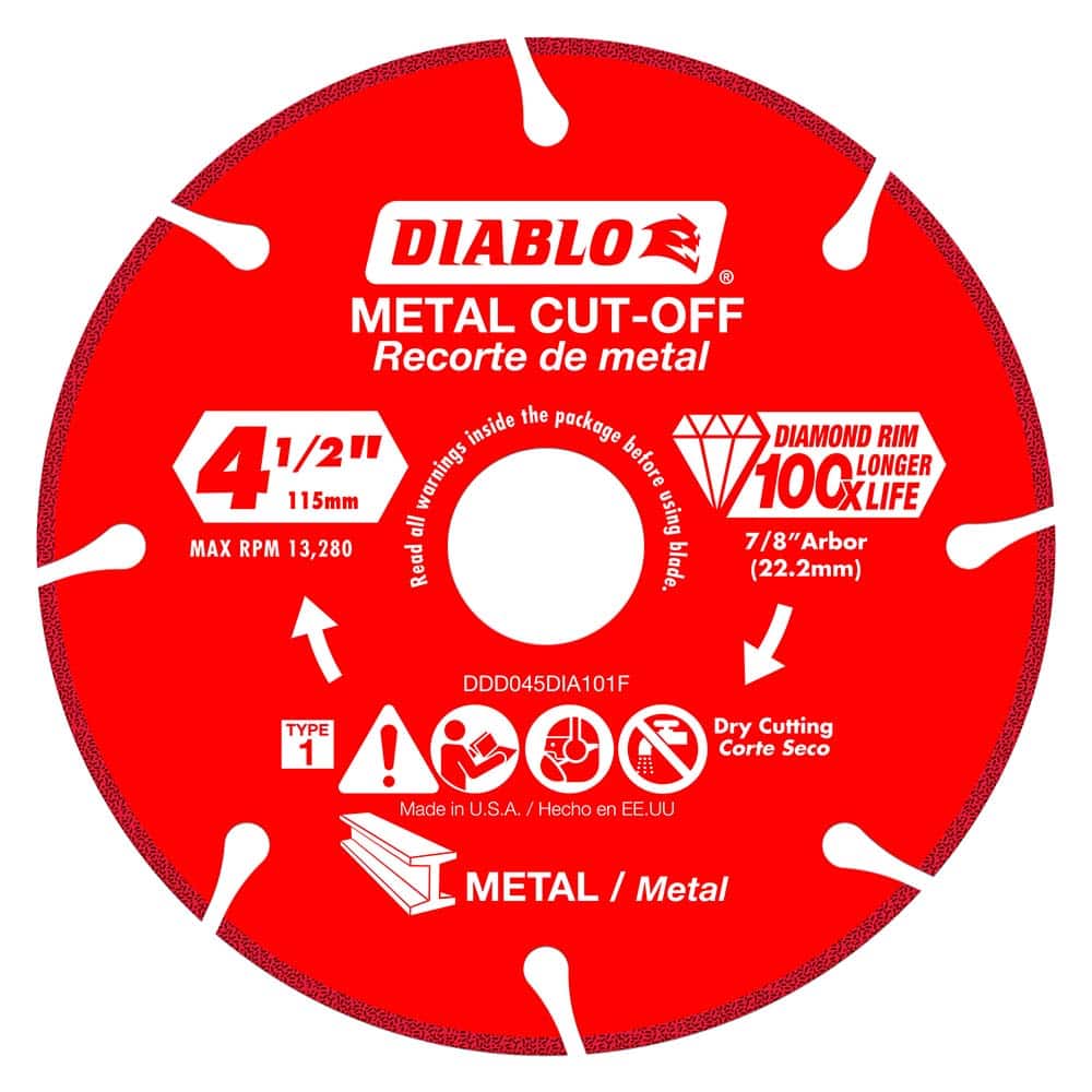 Freud - Wet & Dry-Cut Saw Blades; Blade Diameter (Inch): 4-1/2 ; Blade Material: Diamond-Tipped ; Arbor Style: Standard Round ; Arbor Hole Diameter (Inch): 7/8 ; Arbor Hole Diameter (Decimal Inch): 7/8 ; Application: Metal Cutting - Exact Tool & Supply