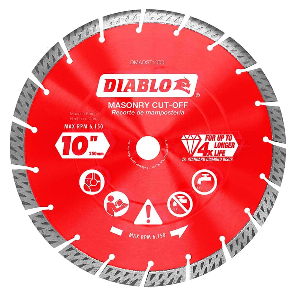 Freud - Wet & Dry-Cut Saw Blades; Blade Diameter (Inch): 10 ; Blade Material: Diamond-Tipped ; Arbor Style: Standard Round ; Arbor Hole Diameter (Inch): 5/8; 7/8 ; Arbor Hole Diameter (Decimal Inch): 5/8; 7/8 ; Application: Cutting Masonry - Exact Tool & Supply