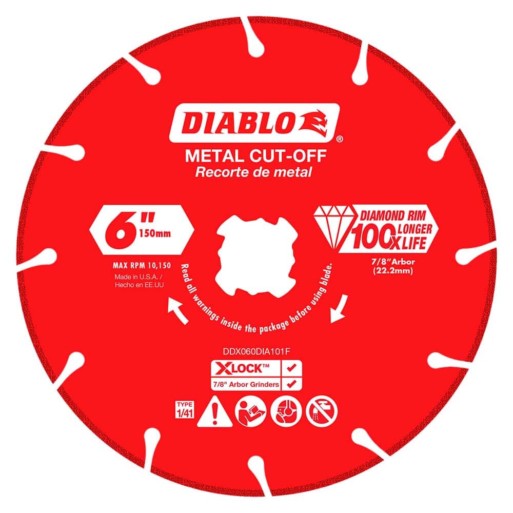 Freud - Wet & Dry-Cut Saw Blades; Blade Diameter (Inch): 6 ; Blade Material: Diamond-Tipped ; Arbor Style: X-LOCK ; Arbor Hole Diameter (Inch): 7/8 ; Arbor Hole Diameter (Decimal Inch): 7/8 ; Application: Metal Cutting - Exact Tool & Supply