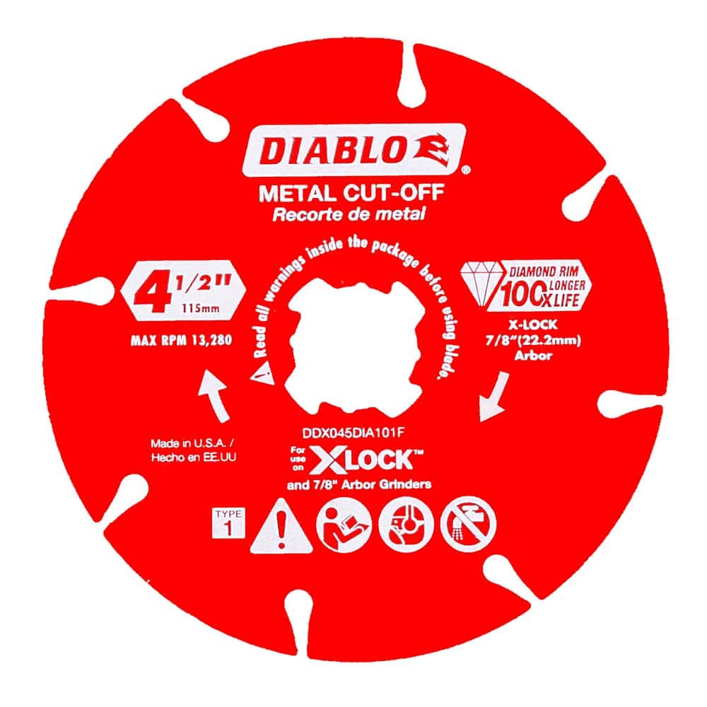 Freud - Wet & Dry-Cut Saw Blades; Blade Diameter (Inch): 4-1/2 ; Blade Material: Diamond-Tipped ; Arbor Style: X-LOCK ; Arbor Hole Diameter (Inch): 7/8 ; Arbor Hole Diameter (Decimal Inch): 7/8 ; Application: Metal Cutting - Exact Tool & Supply