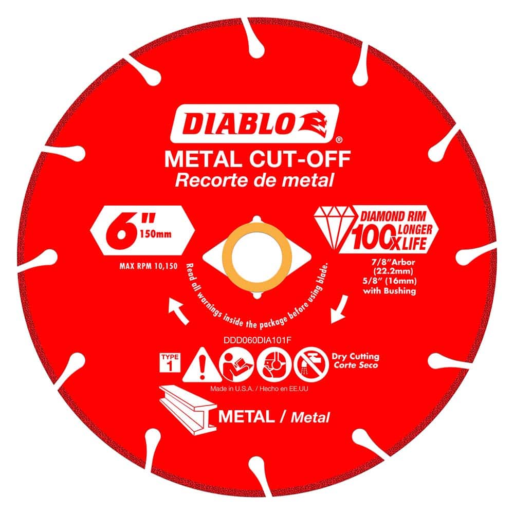 Freud - Wet & Dry-Cut Saw Blades; Blade Diameter (Inch): 6 ; Blade Material: Diamond-Tipped ; Arbor Style: Standard Round ; Arbor Hole Diameter (Inch): 5/8; 7/8 ; Arbor Hole Diameter (Decimal Inch): 5/8; 7/8 ; Application: Metal Cutting - Exact Tool & Supply