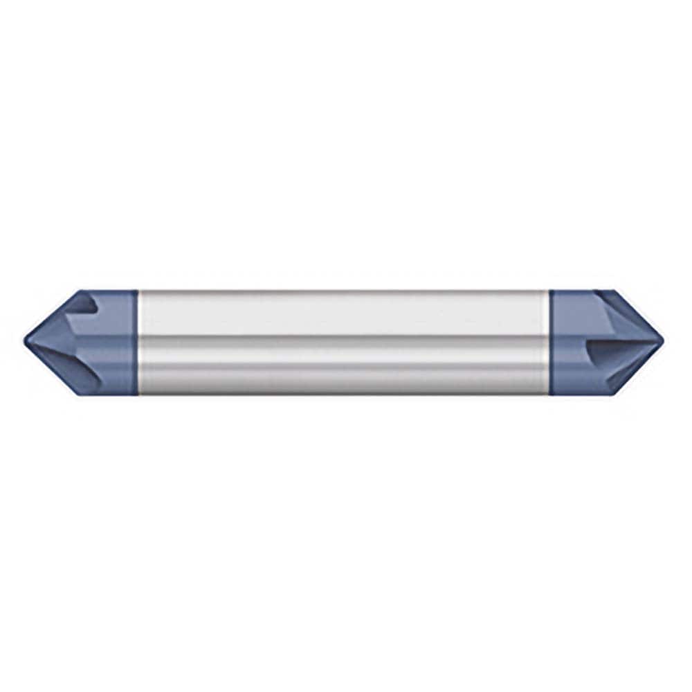 Titan USA - Chamfer Mills; Cutter Head Diameter (Inch): 3/16 ; Included Angle B: 45 ; Included Angle A: 90 ; Chamfer Mill Material: Solid Carbide ; Chamfer Mill Finish/Coating: AlTiN ; Overall Length (Inch): 2-1/2 - Exact Tool & Supply