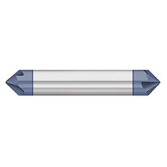 Titan USA - Chamfer Mills; Cutter Head Diameter (Inch): 3/16 ; Included Angle B: 45 ; Included Angle A: 90 ; Chamfer Mill Material: Solid Carbide ; Chamfer Mill Finish/Coating: AlTiN ; Overall Length (Inch): 2-1/2 - Exact Tool & Supply