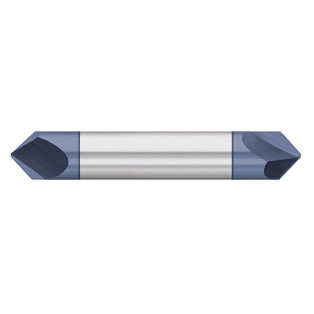 Titan USA - Chamfer Mills; Cutter Head Diameter (Inch): 3/16 ; Included Angle B: 45 ; Included Angle A: 90 ; Chamfer Mill Material: Solid Carbide ; Chamfer Mill Finish/Coating: AlTiN ; Overall Length (Inch): 2-1/2 - Exact Tool & Supply