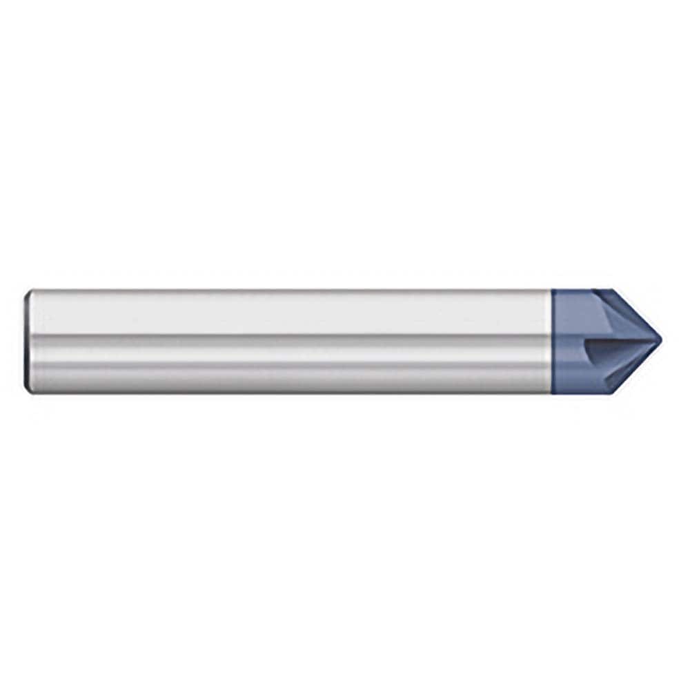 Titan USA - Chamfer Mills; Cutter Head Diameter (Inch): 5/16 ; Included Angle B: 45 ; Included Angle A: 90 ; Chamfer Mill Material: Solid Carbide ; Chamfer Mill Finish/Coating: AlTiN ; Overall Length (Inch): 2-1/2 - Exact Tool & Supply