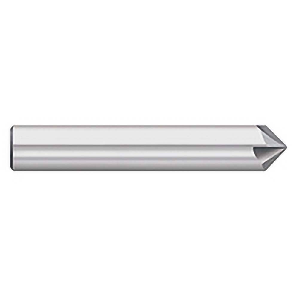 Titan USA - Chamfer Mills; Cutter Head Diameter (Inch): 1/2 ; Included Angle B: 49 ; Included Angle A: 82 ; Chamfer Mill Material: Solid Carbide ; Chamfer Mill Finish/Coating: Uncoated ; Overall Length (Inch): 3 - Exact Tool & Supply