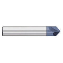Titan USA - Chamfer Mills; Cutter Head Diameter (Inch): 3/8 ; Included Angle B: 60 ; Included Angle A: 60 ; Chamfer Mill Material: Solid Carbide ; Chamfer Mill Finish/Coating: AlTiN ; Overall Length (Inch): 2-1/2 - Exact Tool & Supply
