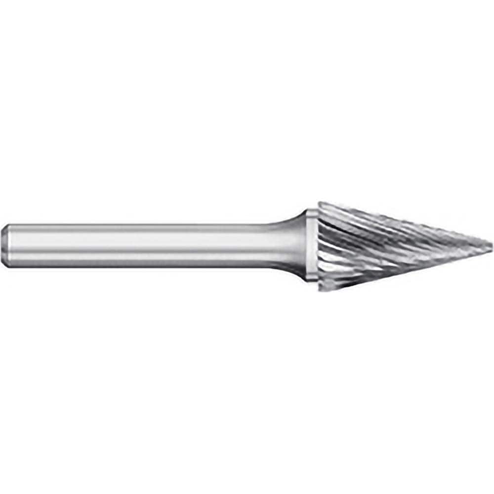 Titan USA - Burrs; Head Shape: Cone ; Industry Specification: SM-6 ; Tooth Style: Single Cut ; Cutting Diameter (Inch): 5/8 ; Cutting Diameter (Decimal Inch): 0.6250 ; Shank Diameter (Inch): 1/4 - Exact Tool & Supply