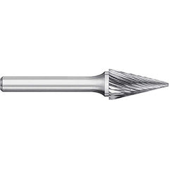 Titan USA - Burrs; Head Shape: Cone ; Industry Specification: SM-6 ; Tooth Style: Single Cut ; Cutting Diameter (Inch): 5/8 ; Cutting Diameter (Decimal Inch): 0.6250 ; Shank Diameter (Inch): 1/4 - Exact Tool & Supply