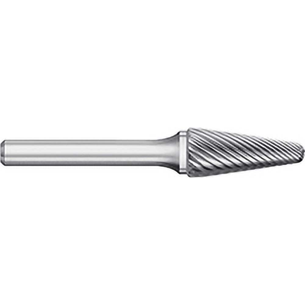 Titan USA - Burrs; Head Shape: Taper w/Radius End ; Industry Specification: SL-7 ; Tooth Style: Single Cut ; Cutting Diameter (Inch): 3/4 ; Cutting Diameter (Decimal Inch): 0.7500 ; Shank Diameter (Inch): 1/4 - Exact Tool & Supply