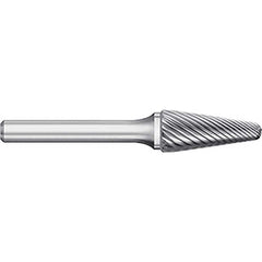 Titan USA - Burrs; Head Shape: Taper w/Radius End ; Industry Specification: SL-7 ; Tooth Style: Single Cut ; Cutting Diameter (Inch): 3/4 ; Cutting Diameter (Decimal Inch): 0.7500 ; Shank Diameter (Inch): 1/4 - Exact Tool & Supply