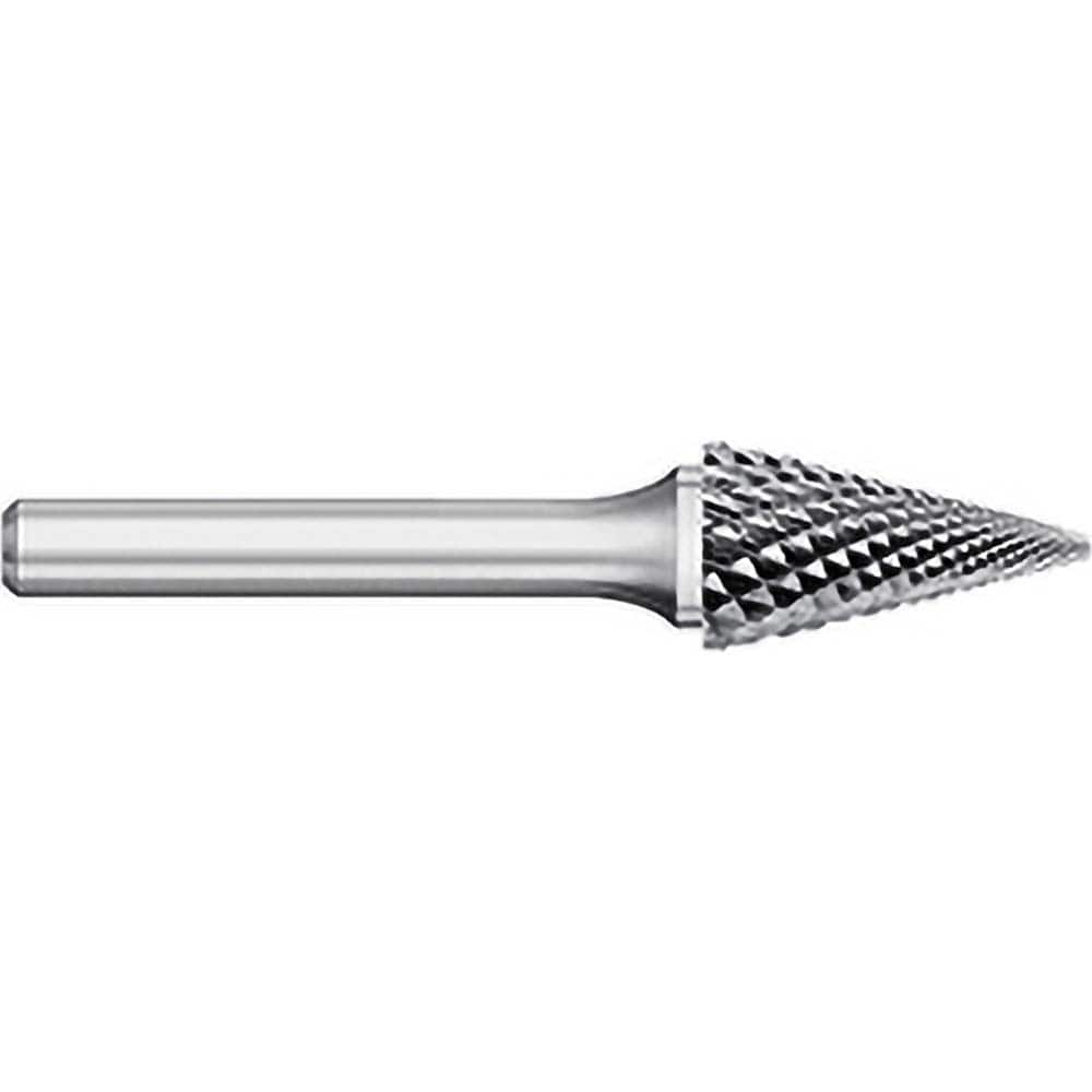 Titan USA - Burrs; Head Shape: Cone ; Industry Specification: SM-6 ; Tooth Style: Double Cut ; Cutting Diameter (Inch): 5/8 ; Cutting Diameter (Decimal Inch): 0.6250 ; Shank Diameter (Inch): 1/4 - Exact Tool & Supply