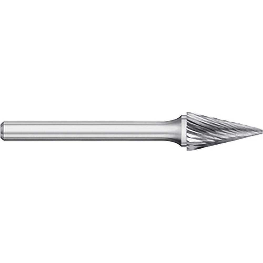 Titan USA - Burrs; Head Shape: Cone ; Industry Specification: SM-42L3 ; Tooth Style: Single Cut ; Cutting Diameter (Inch): 1/8 ; Cutting Diameter (Decimal Inch): 0.1250 ; Shank Diameter (Inch): 1/8 - Exact Tool & Supply