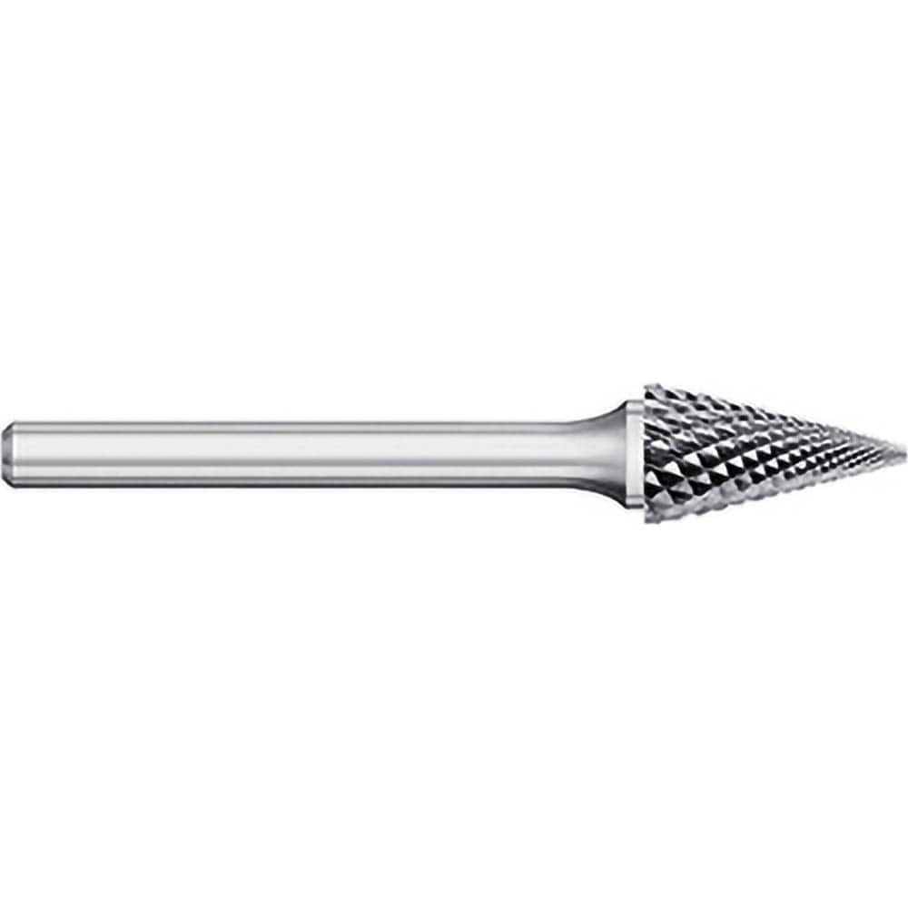 Titan USA - Burrs; Head Shape: Cone ; Industry Specification: SM-42L3 ; Tooth Style: Double Cut ; Cutting Diameter (Inch): 1/8 ; Cutting Diameter (Decimal Inch): 0.1250 ; Shank Diameter (Inch): 1/8 - Exact Tool & Supply