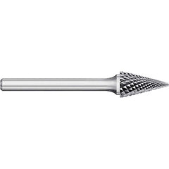 Titan USA - Burrs; Head Shape: Cone ; Industry Specification: SM-42L2 ; Tooth Style: Double Cut ; Cutting Diameter (Inch): 1/8 ; Cutting Diameter (Decimal Inch): 0.1250 ; Shank Diameter (Inch): 1/8 - Exact Tool & Supply