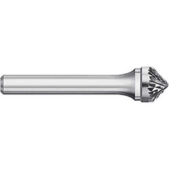 Titan USA - Burrs; Head Shape: Taper ; Industry Specification: SK-3 ; Tooth Style: Double Cut ; Cutting Diameter (Inch): 3/8 ; Cutting Diameter (Decimal Inch): 0.3750 ; Shank Diameter (Inch): 1/4 - Exact Tool & Supply
