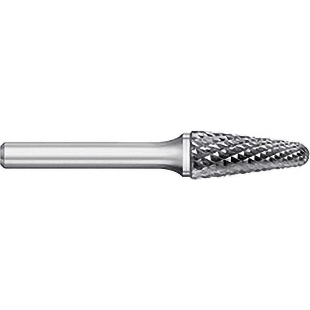 Titan USA - Burrs; Head Shape: Taper w/Radius End ; Industry Specification: SL-6 ; Tooth Style: Double Cut ; Cutting Diameter (Inch): 5/8 ; Cutting Diameter (Decimal Inch): 0.6250 ; Shank Diameter (Inch): 1/4 - Exact Tool & Supply