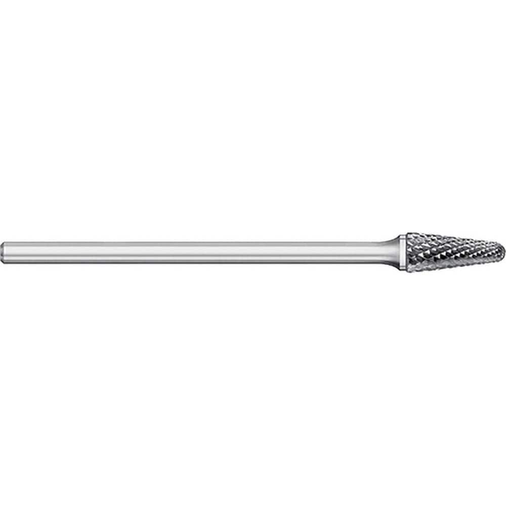 Titan USA - Burrs; Head Shape: Taper w/Radius End ; Industry Specification: SL-42L3 ; Tooth Style: Double Cut ; Cutting Diameter (Inch): 1/8 ; Cutting Diameter (Decimal Inch): 0.1250 ; Shank Diameter (Inch): 1/8 - Exact Tool & Supply