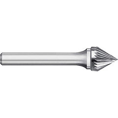 Titan USA - Burrs; Head Shape: Taper ; Industry Specification: SJ-5 ; Tooth Style: Single Cut ; Cutting Diameter (Inch): 1/2 ; Cutting Diameter (Decimal Inch): 0.5000 ; Shank Diameter (Inch): 1/4 - Exact Tool & Supply
