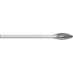 Titan USA - Burrs; Head Shape: Flame ; Industry Specification: SH41L2 ; Tooth Style: Double Cut ; Cutting Diameter (Inch): 1/8 ; Cutting Diameter (Decimal Inch): 0.1250 ; Shank Diameter (Inch): 1/8 - Exact Tool & Supply