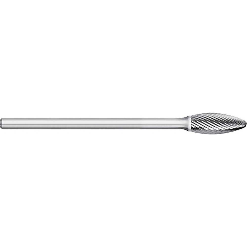 Titan USA - Burrs; Head Shape: Flame ; Industry Specification: SH41L3 ; Tooth Style: Single Cut ; Cutting Diameter (Inch): 1/8 ; Cutting Diameter (Decimal Inch): 0.1250 ; Shank Diameter (Inch): 1/8 - Exact Tool & Supply